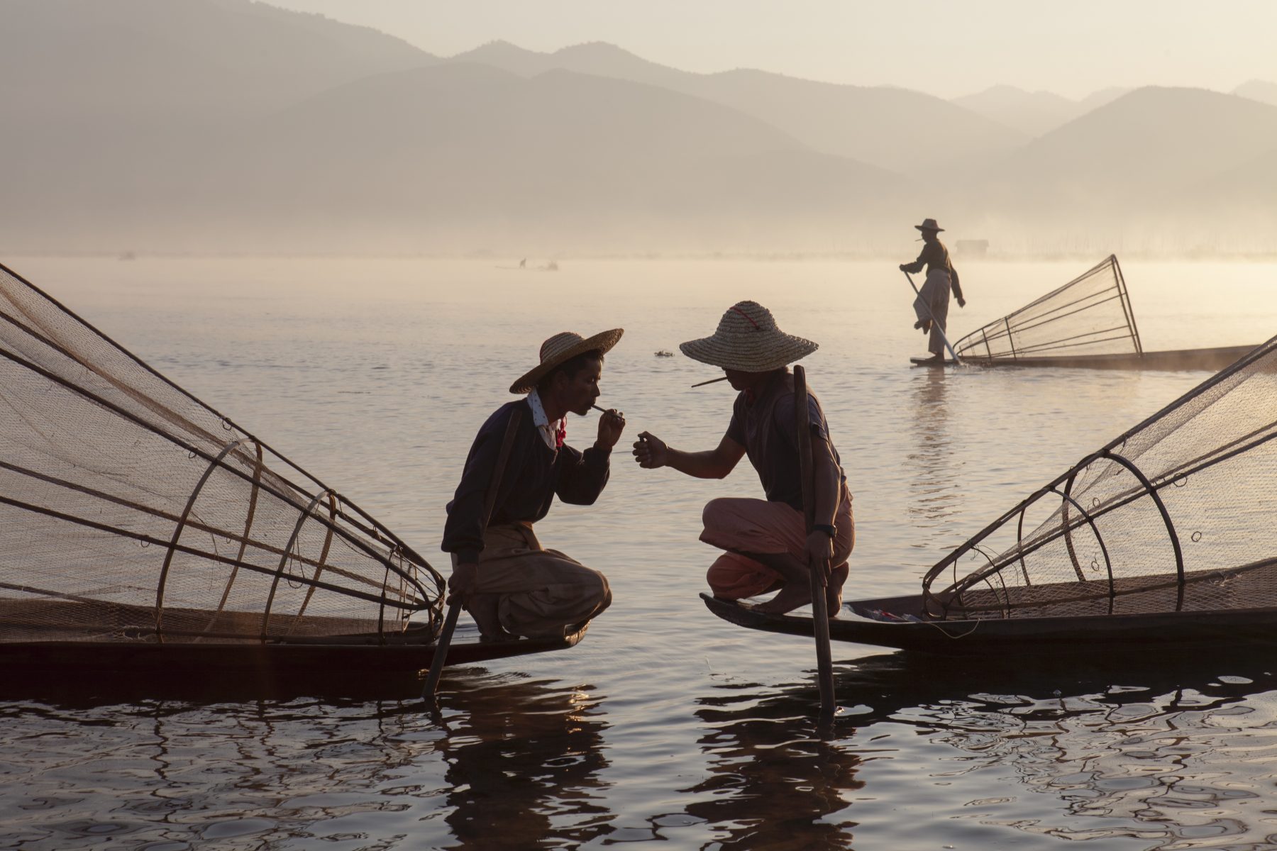 Travel award photograph of fishermen in Myanmar